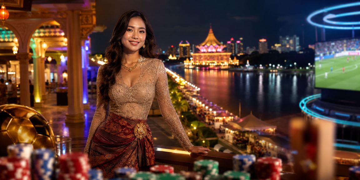 Pemain hiburan kasino di Kuching menyemak odds perlawanan sukan
